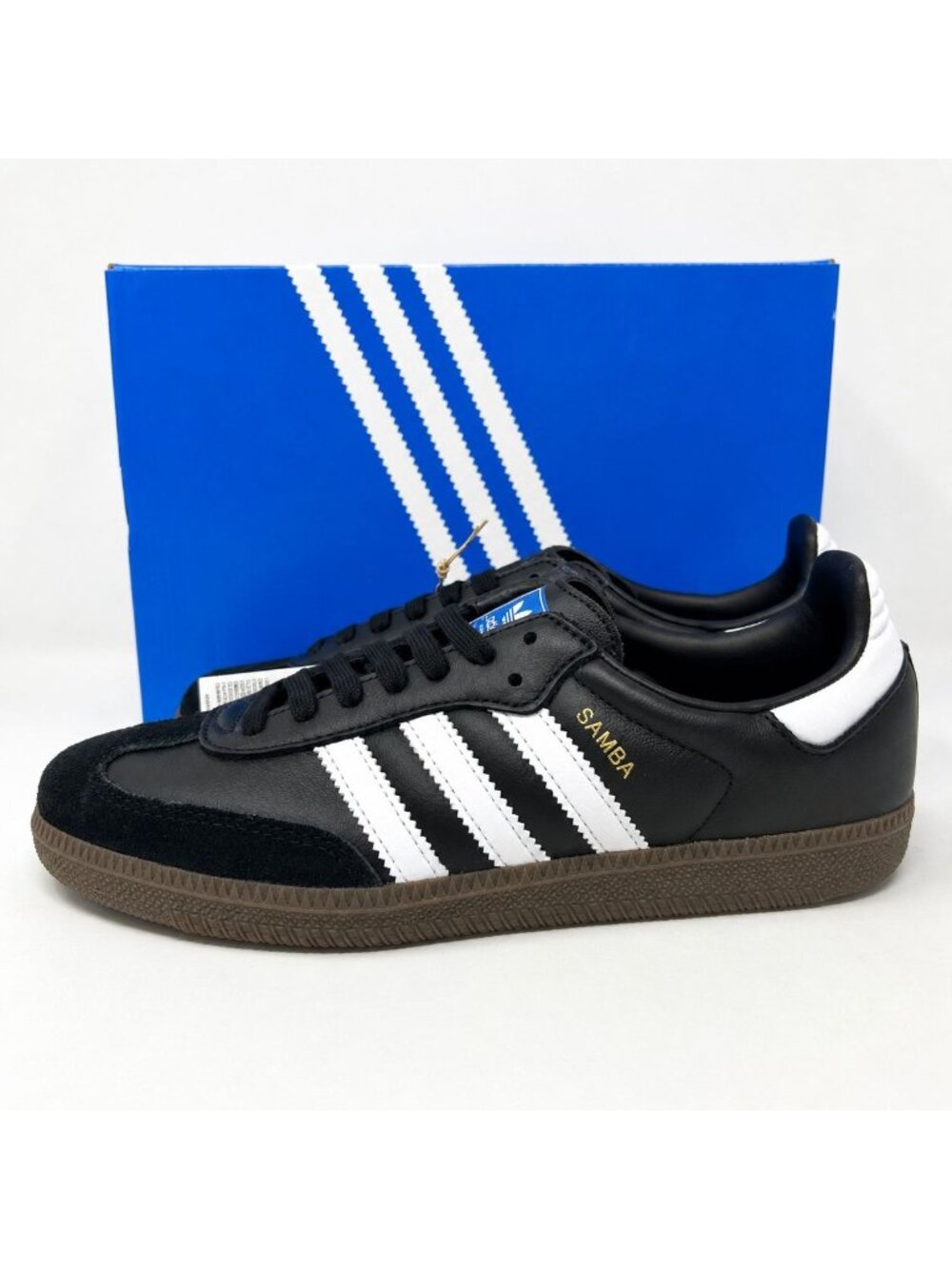 Adidas Samba OG B75807 Mens 6 Womens 7 Black White Gum Leather Sneakers - Picture 5 of 8